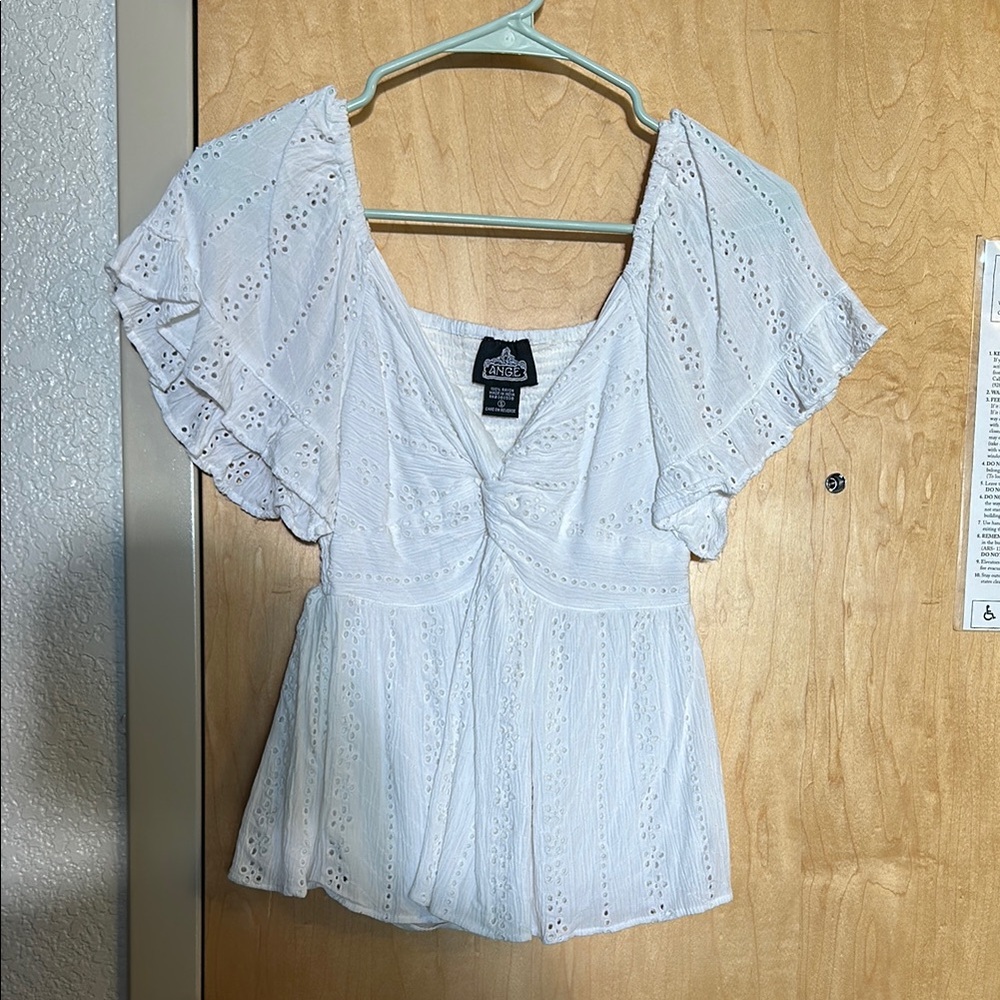 White Eyelet Lace Top